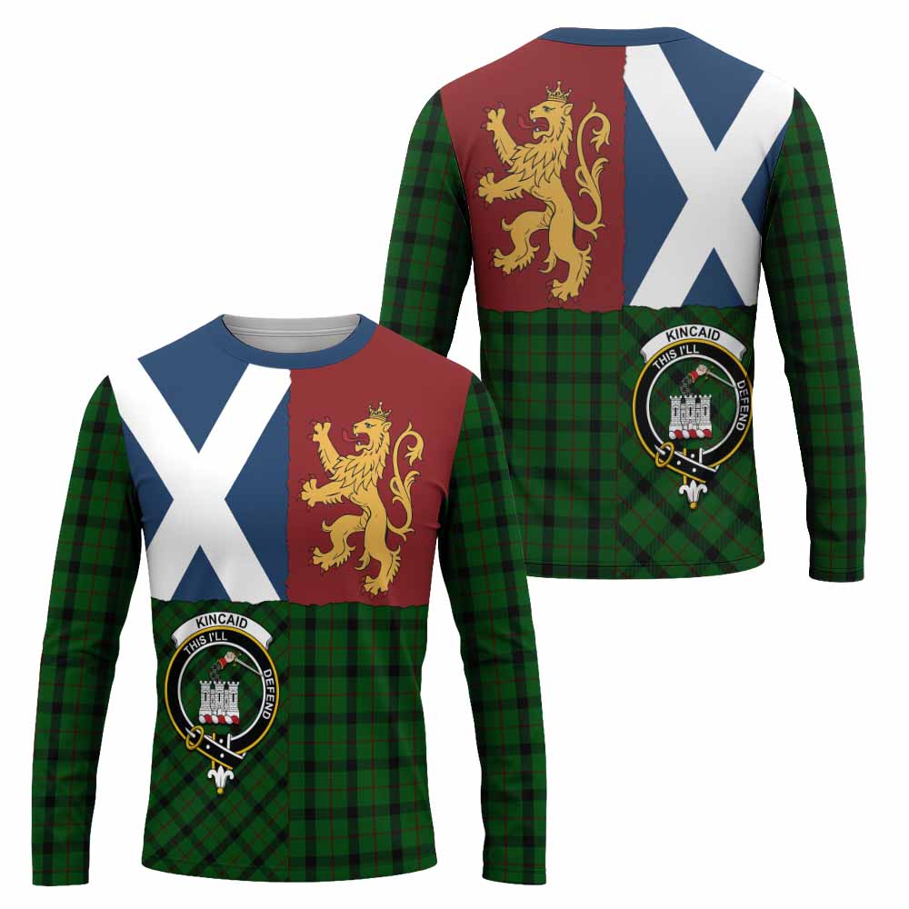 Kincaid Crest Tartan Long Sleeve T-Shirt with Lion Rampant Saltire Style