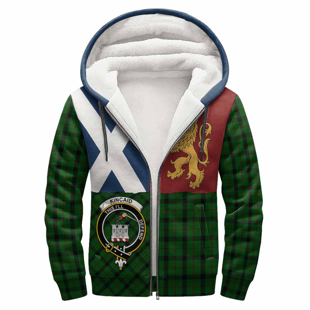 Kincaid Crest Tartan Sherpa Hoodie with Lion Rampant Saltire Style