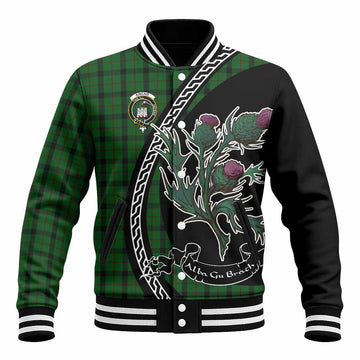 Kincaid Family Crest Tartan Baseball Jacket Alba Thistle Inspired
