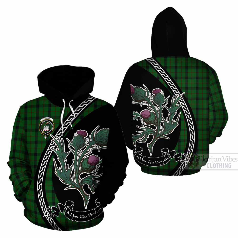 Kincaid Family Crest Tartan Cotton Hoodie Alba Thistle Inspired - Tartan Vibes Clothing