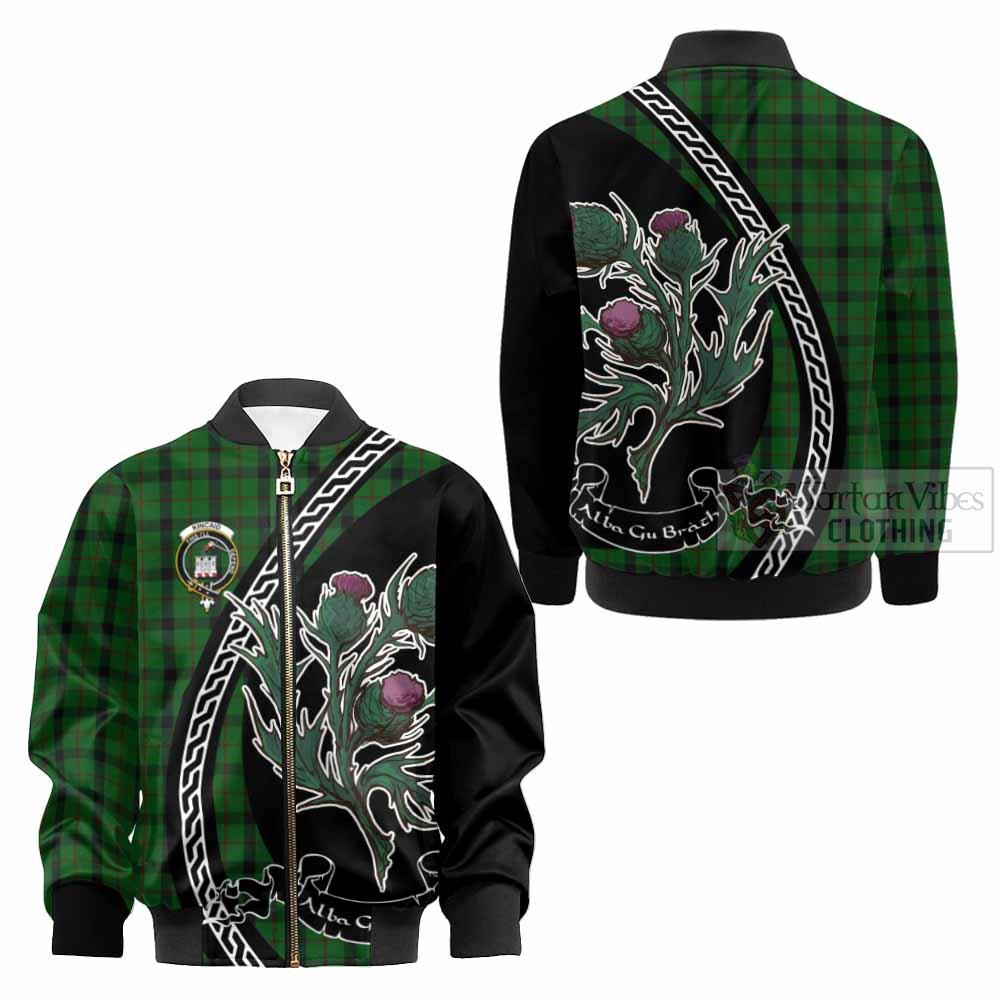 Kincaid Family Crest Tartan Kid Bomber Jacket Alba Thistle Inspired - Tartan Vibes Clothing