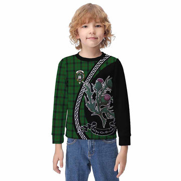 Kincaid Family Crest Tartan Kid Knitted Sweatshirt Alba Thistle Inspired - Tartan Vibes Clothing