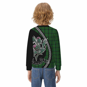Kincaid Family Crest Tartan Kid Knitted Sweatshirt Alba Thistle Inspired - Tartan Vibes Clothing