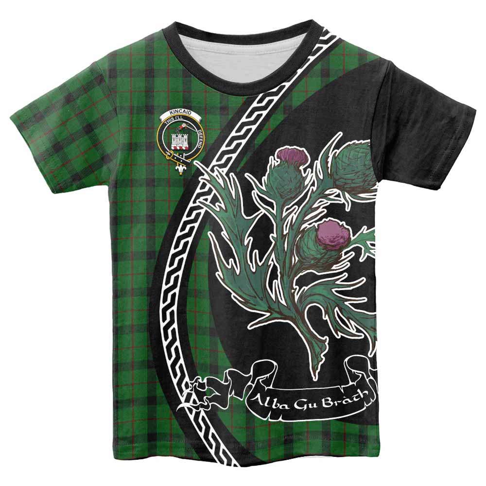 Kincaid Family Crest Tartan Kid T-shirt Alba Thistle Inspired - Tartan Vibes Clothing