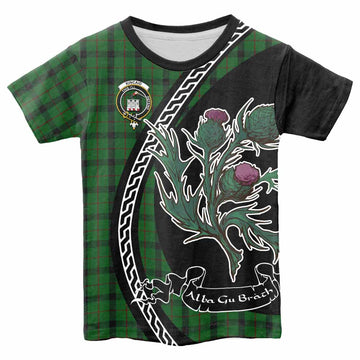 Kincaid Family Crest Tartan Kid T-shirt Alba Thistle Inspired - Tartan Vibes Clothing