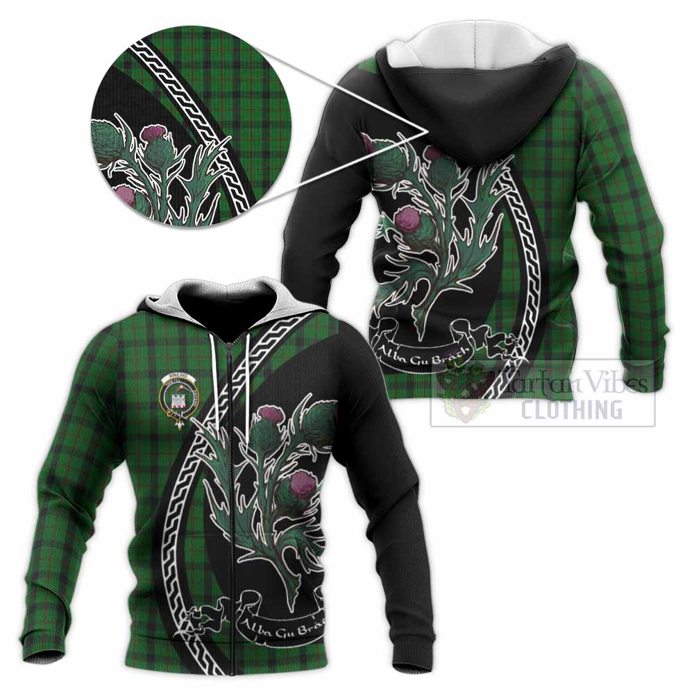 Kincaid Family Crest Tartan Knitted Hoodie Alba Thistle Inspired - Tartan Vibes Clothing
