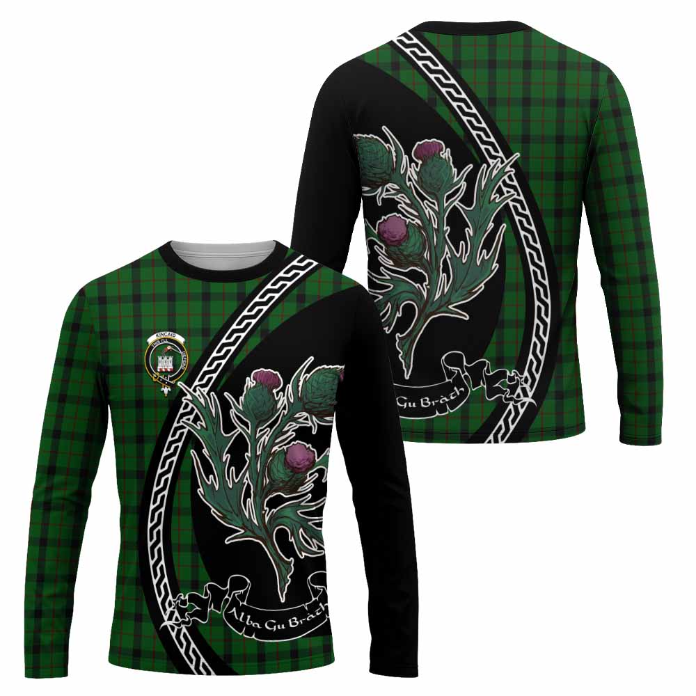 Kincaid Family Crest Tartan Long Sleeve T-Shirt Alba Thistle Inspired - Tartan Vibes Clothing