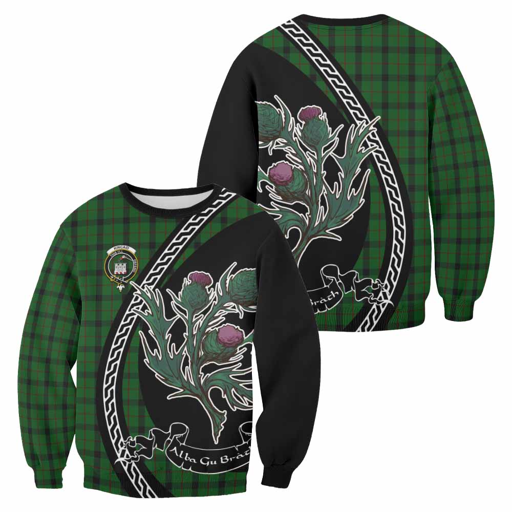 Kincaid Family Crest Tartan Sweatshirt Alba Thistle Inspired - Tartan Vibes Clothing