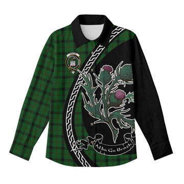 Kincaid Family Crest Tartan Women Casual Shirt Alba Thistle Inspired - Tartan Vibes Clothing