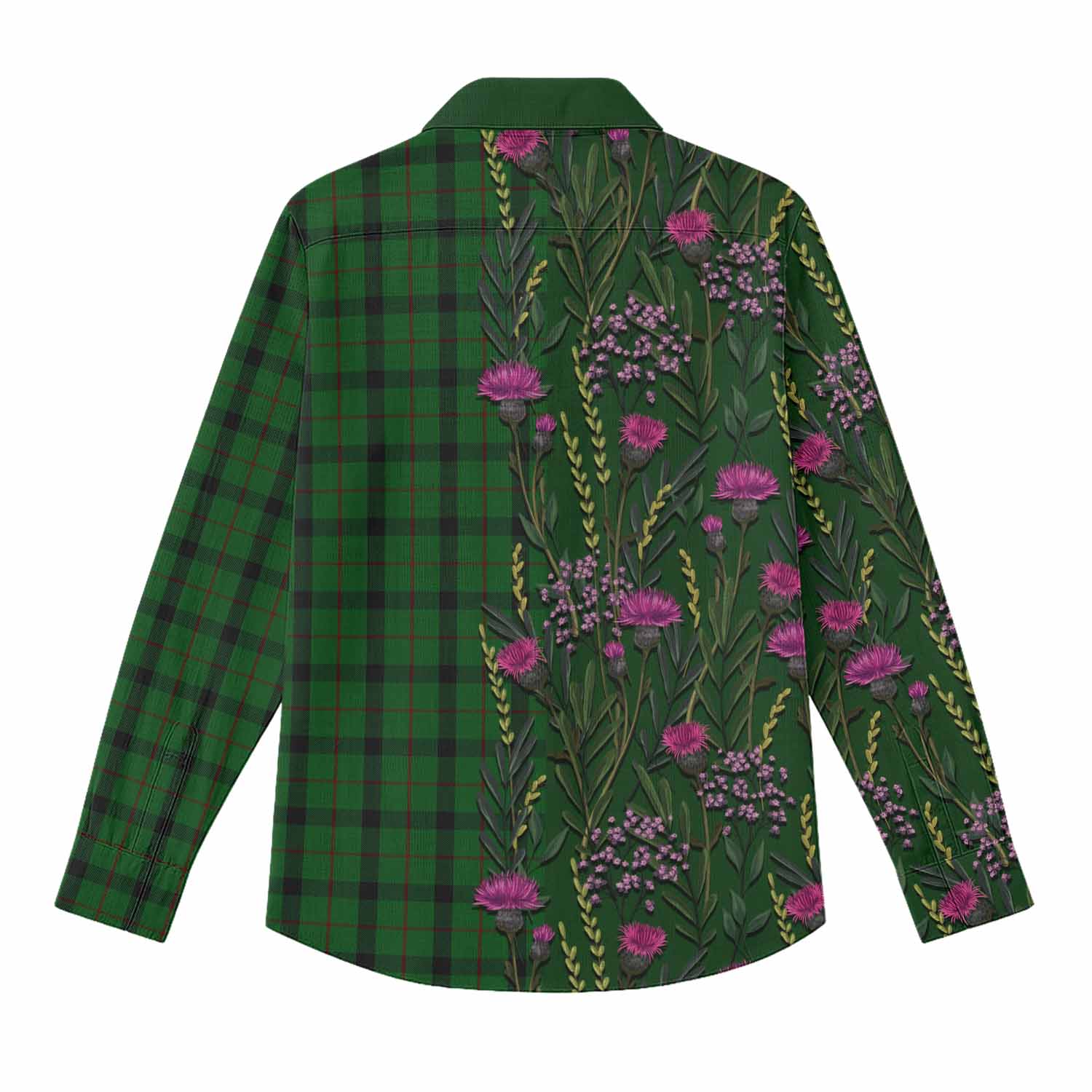 Kincaid Family Crest Tartan Women Casual Shirt Scottish Thistle Flower Pattern Half Style - Tartan Vibes Clothing