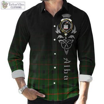 Kincaid Modern Tartan Long Sleeve Button Up Featuring Alba Gu Brath Family Crest Celtic Inspired