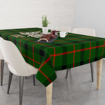 Kincaid Modern Tartan Tablecloth with Clan Crest and the Golden Sword of Courageous Legacy