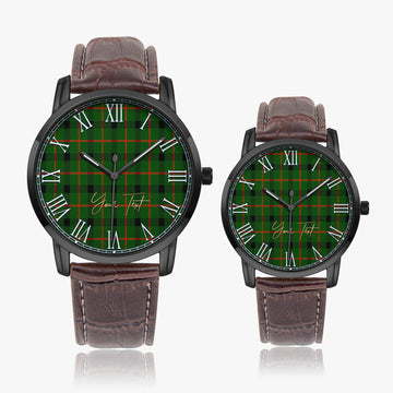 Kincaid Modern Tartan Personalized Your Text Leather Trap Quartz Watch