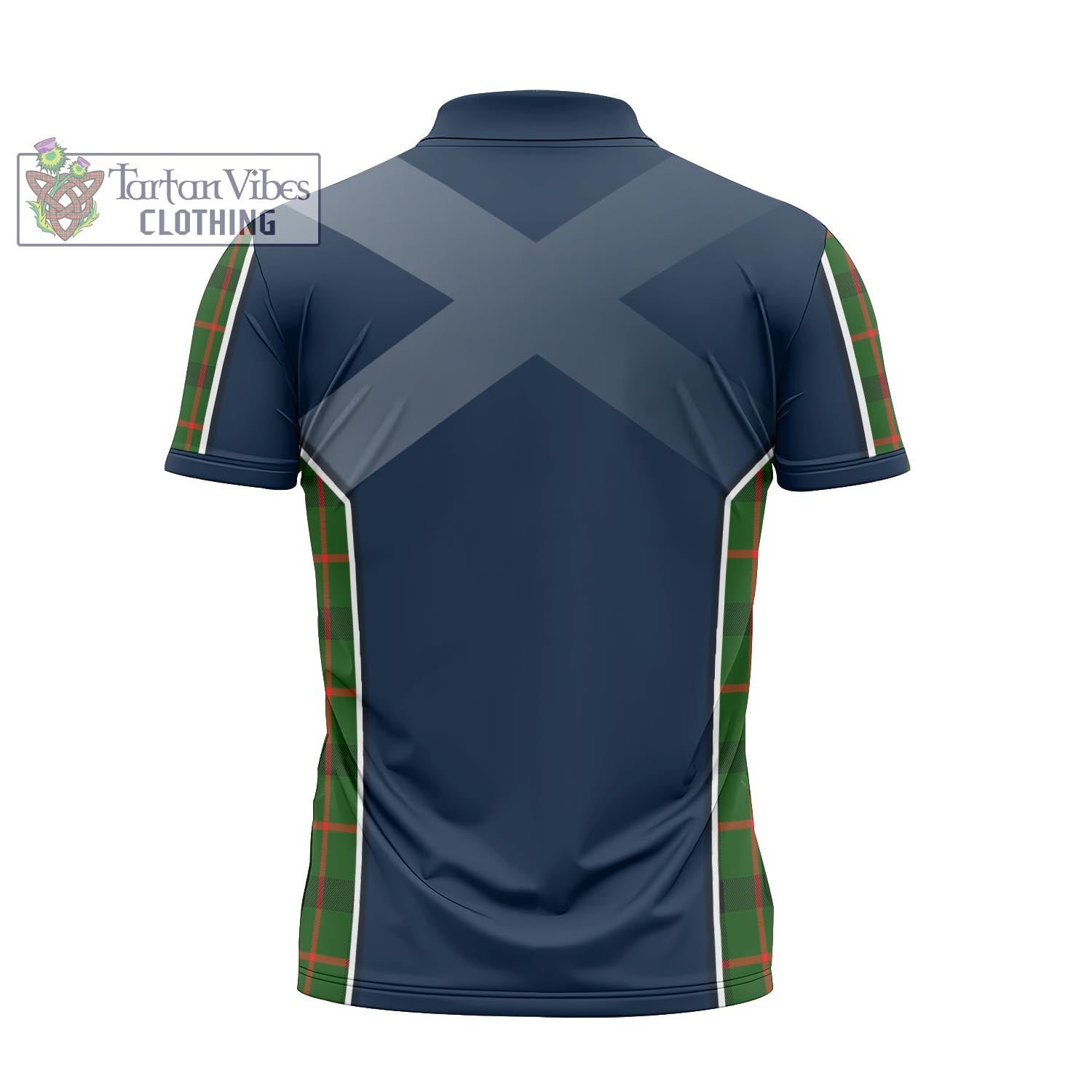 Tartan Vibes Clothing Kincaid Modern Tartan Zipper Polo Shirt with Family Crest and Scottish Thistle Vibes Sport Style