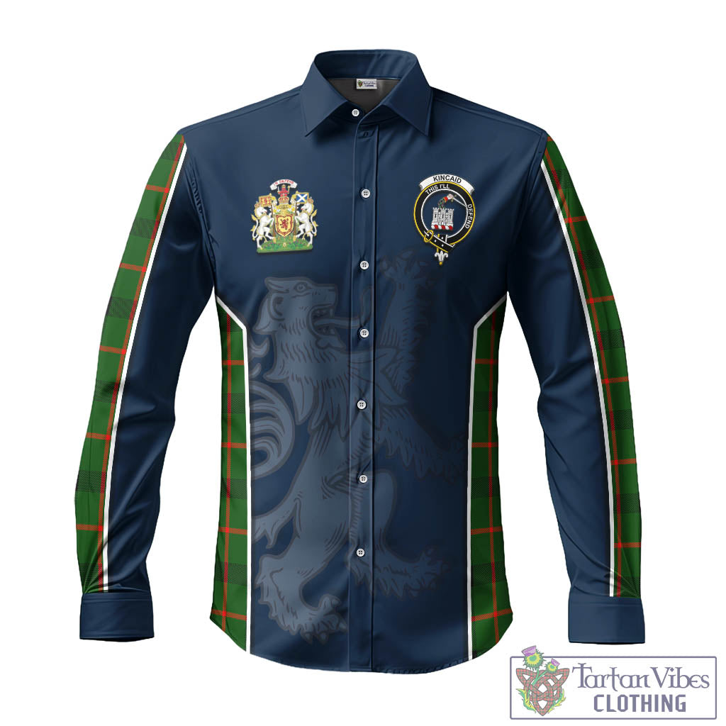 Tartan Vibes Clothing Kincaid Modern Tartan Long Sleeve Button Up Shirt with Family Crest and Lion Rampant Vibes Sport Style