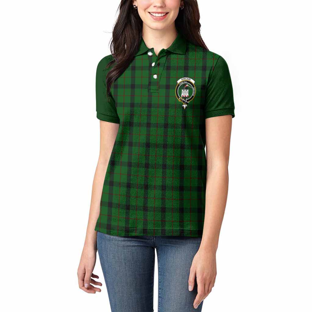 Kincaid Tartan Accent Women Polo Shirt with Family Crest