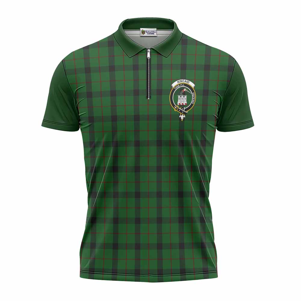 Kincaid Tartan Accent Zipper Polo Shirt with Family Crest