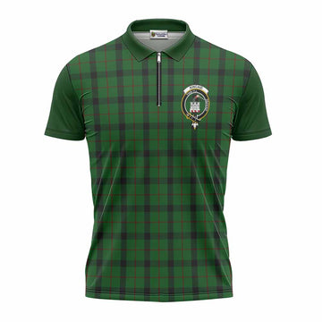 Kincaid Tartan Accent Zipper Polo Shirt with Family Crest