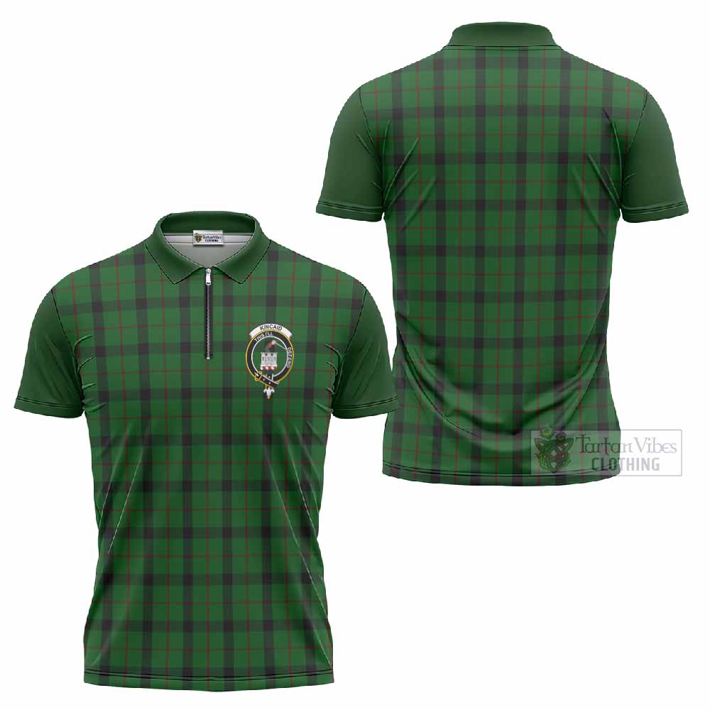 Kincaid Tartan Accent Zipper Polo Shirt with Family Crest