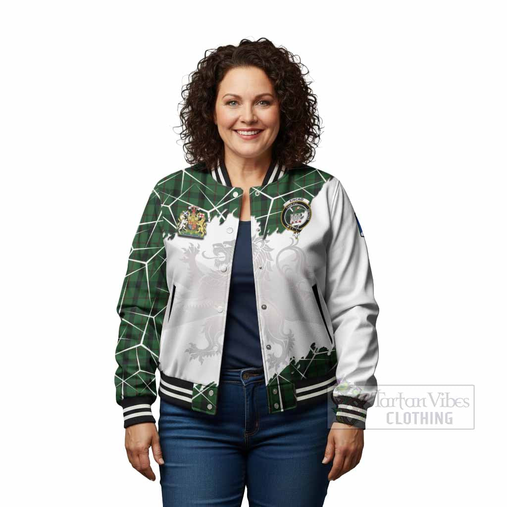 Kincaid Tartan Baseball Jacket with Family Crest and Lion Rampant Grunge Style