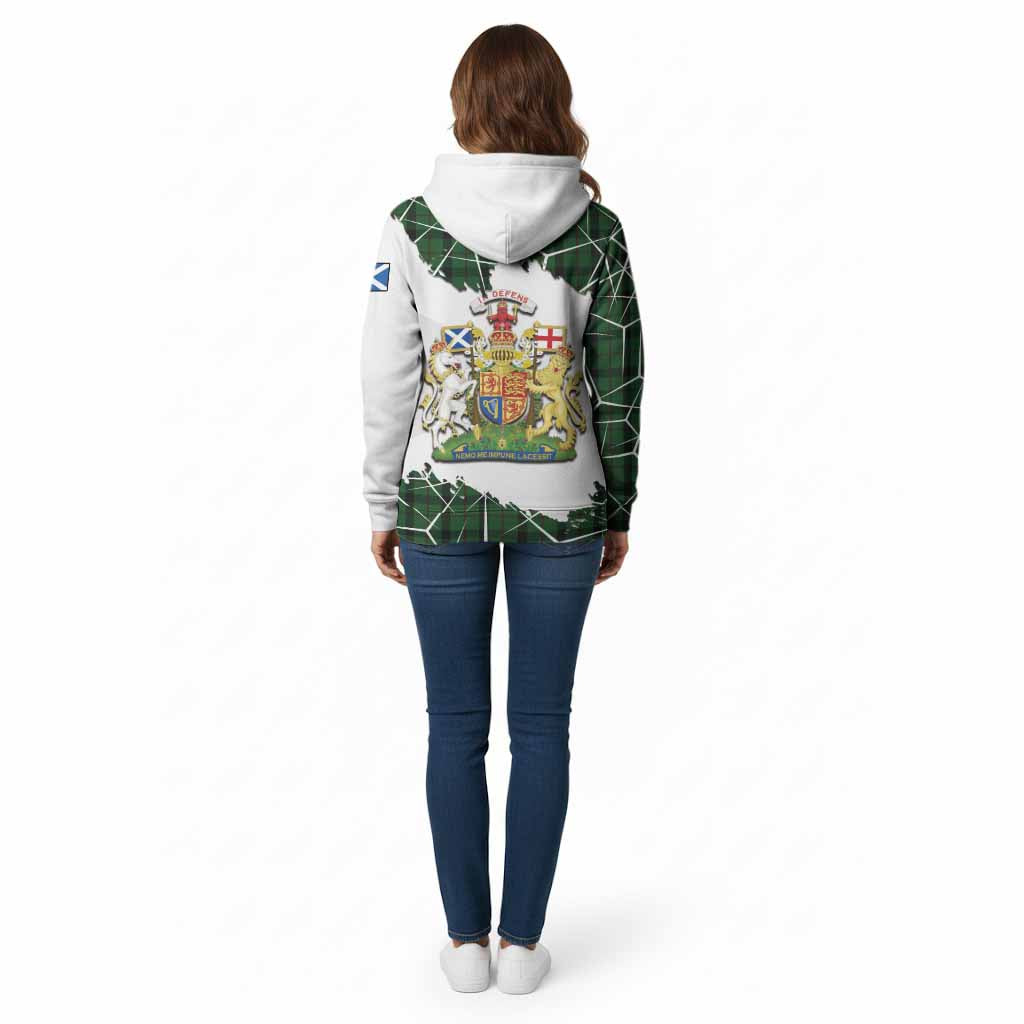 Kincaid Tartan Cotton Hoodie with Family Crest and Lion Rampant Grunge Style