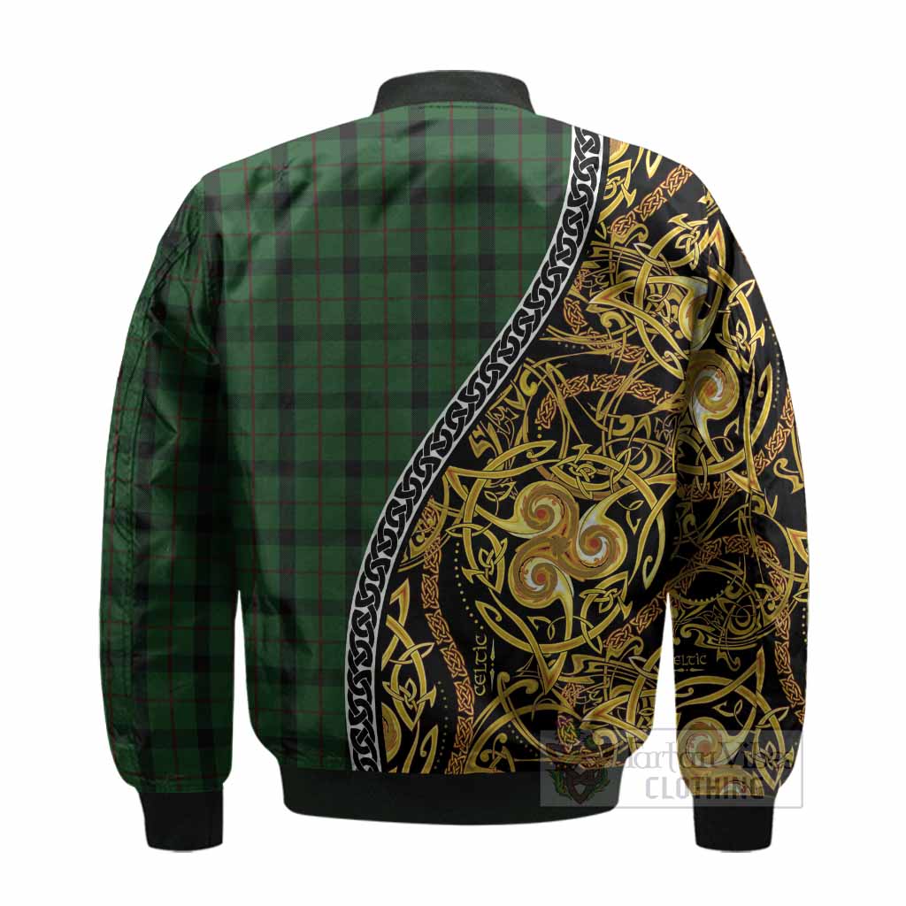 Kincaid Tartan Crest Bomber Jacket Celtic Knot and Triple Trickle Spiral Symbols