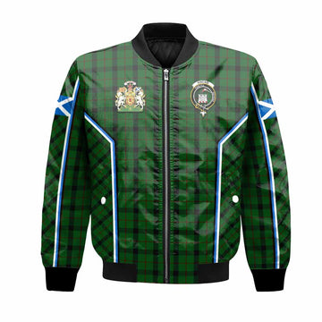 Kincaid Tartan Crest Bomber Jacket Scotland Coat of Arm Flag Style