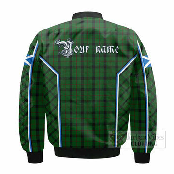 Kincaid Tartan Crest Bomber Jacket Scotland Coat of Arm Flag Style