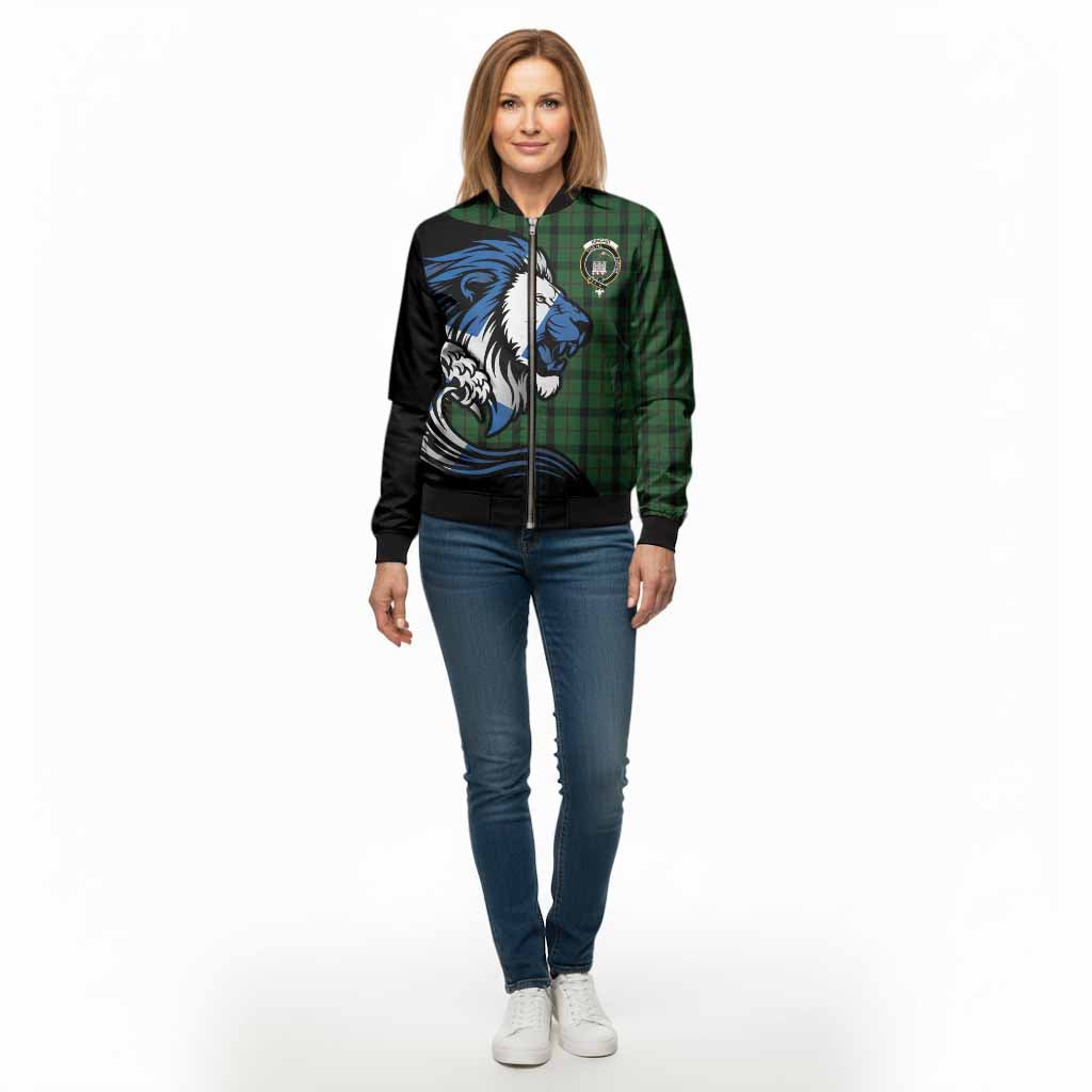 Kincaid Tartan Crest Bomber Jacket Scottish Golden Lions Wave Flow