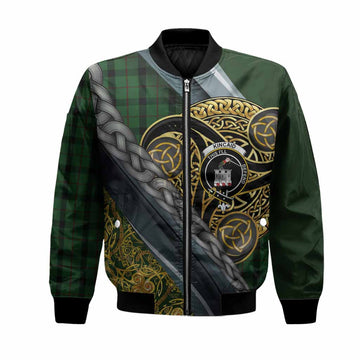 Kincaid Tartan Crest Bomber Jacket Scottish Triskele Celtic