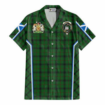 Kincaid Tartan Crest Cotton Hawaiian Shirt Scotland Coat of Arm Flag Style - Tartan Vibes Clothing