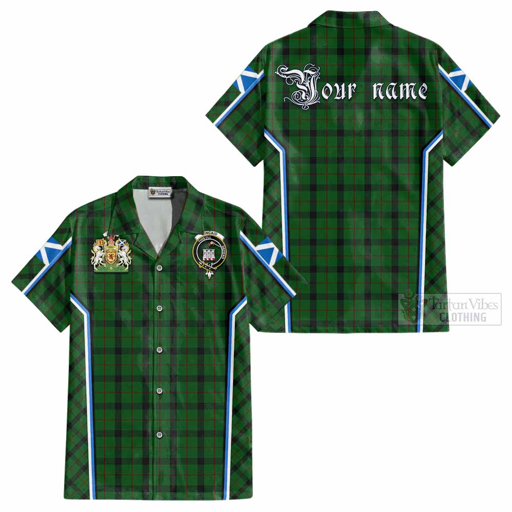 Kincaid Tartan Crest Cotton Hawaiian Shirt Scotland Coat of Arm Flag Style - Tartan Vibes Clothing
