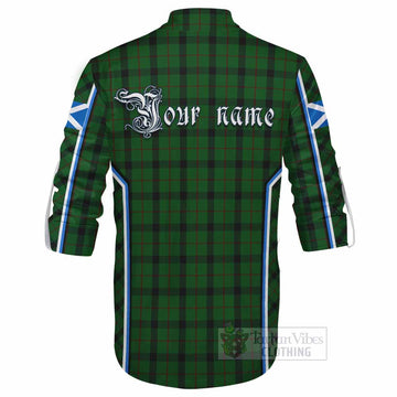 Kincaid Tartan Crest Ghillie Kilt Shirt Scotland Coat of Arm Flag Style