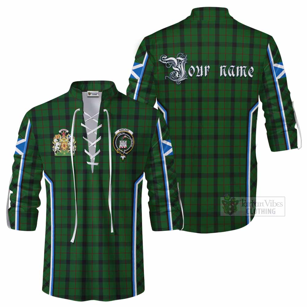 Kincaid Tartan Crest Ghillie Kilt Shirt Scotland Coat of Arm Flag Style - Tartan Vibes Clothing