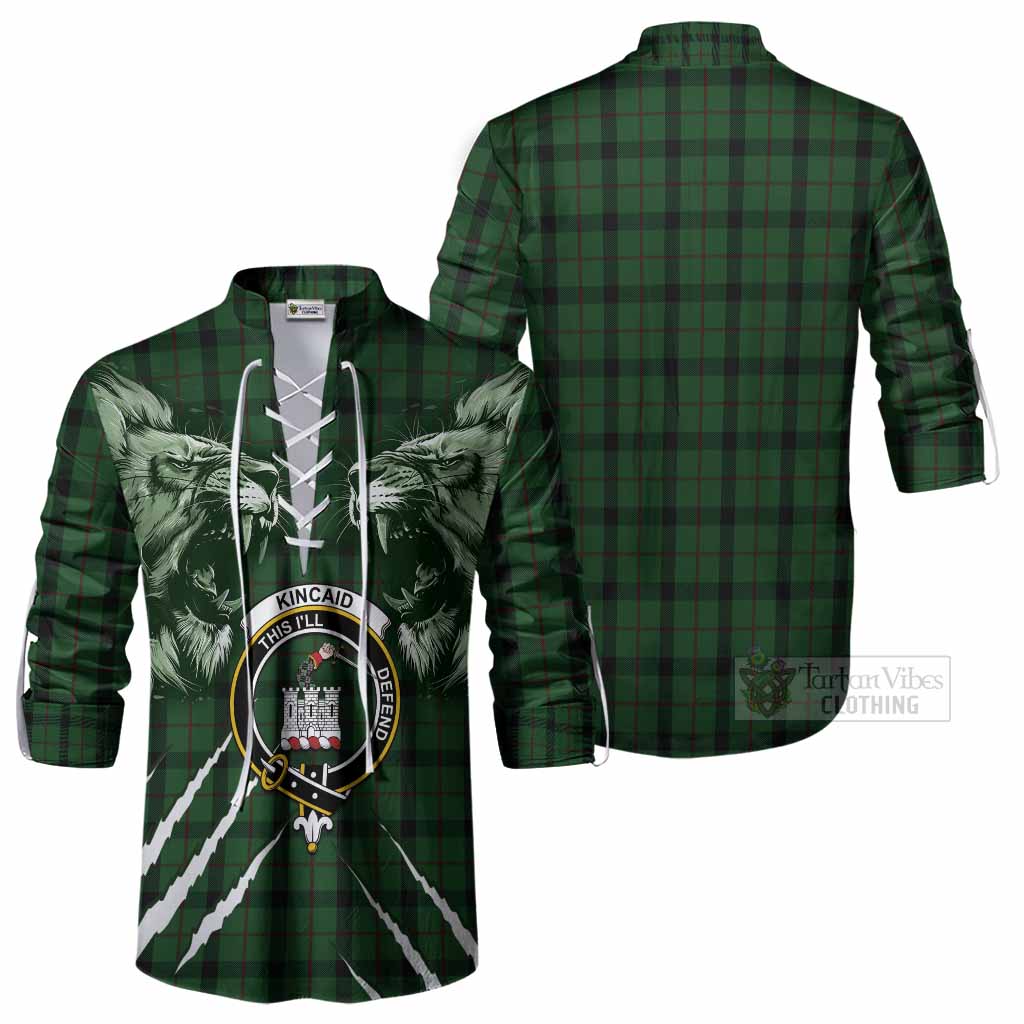 Kincaid Tartan Crest Ghillie Shirt Ferocious Lion Style
