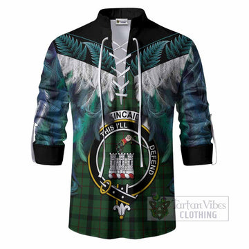 Kincaid Tartan Crest Ghillie Shirt New Zealand Maori Korowai Cloak