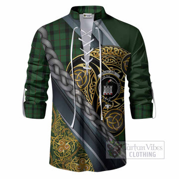Kincaid Tartan Crest Ghillie Shirt Scottish Triskele Celtic