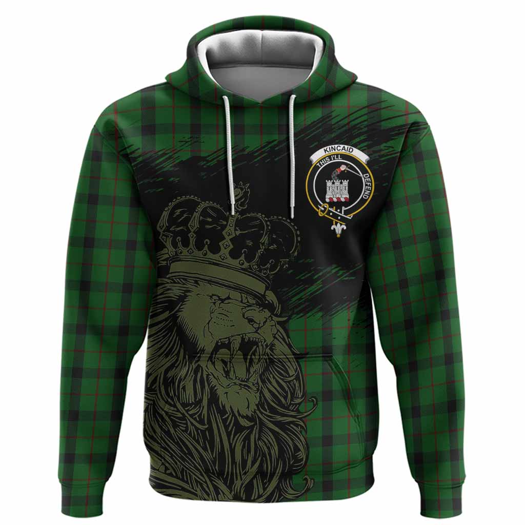 Kincaid Tartan Crest Hoodie Crowned Lion Heritage Style