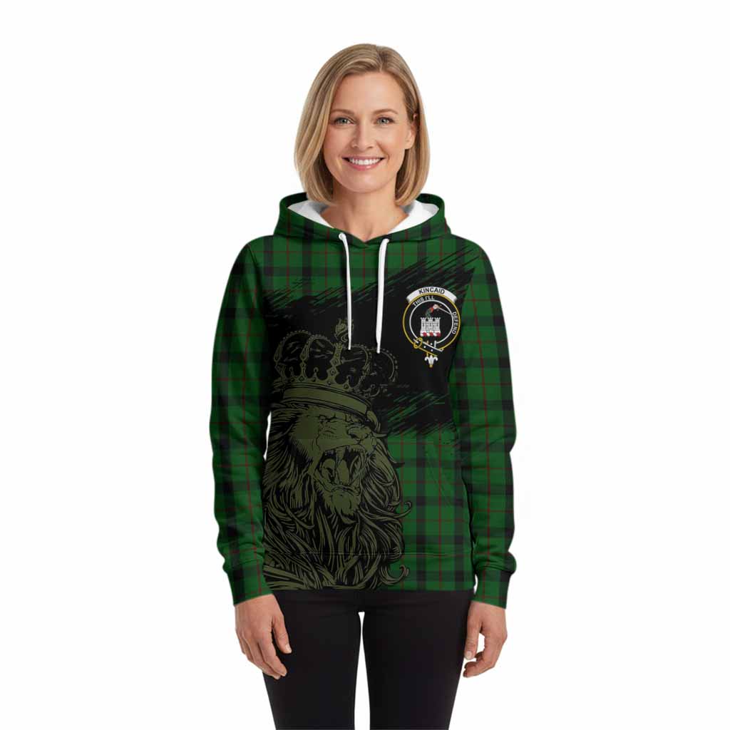 Kincaid Tartan Crest Hoodie Crowned Lion Heritage Style