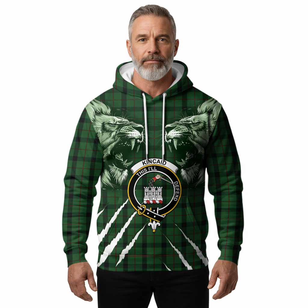 Kincaid Tartan Crest Hoodie Ferocious Lion Style