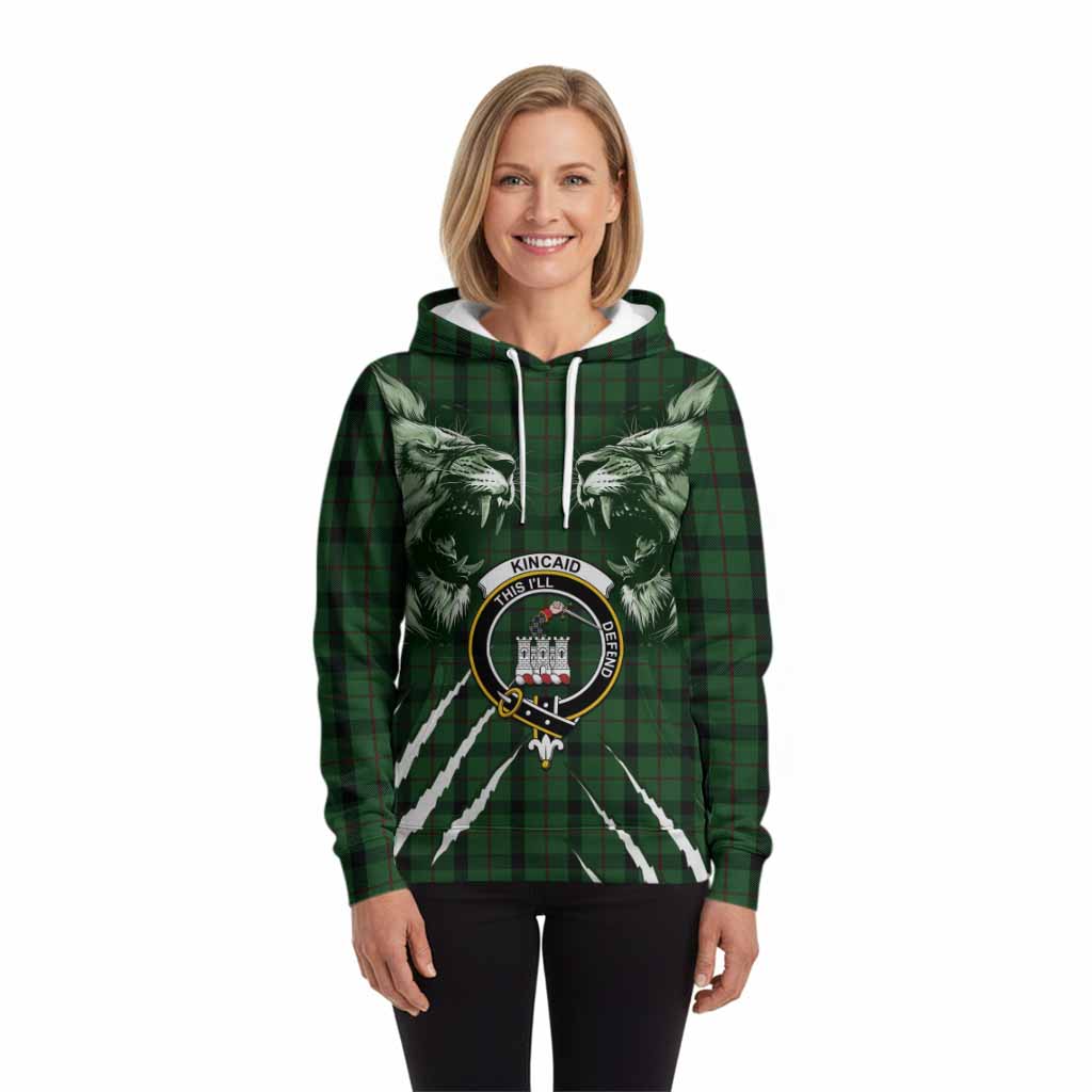 Kincaid Tartan Crest Hoodie Ferocious Lion Style