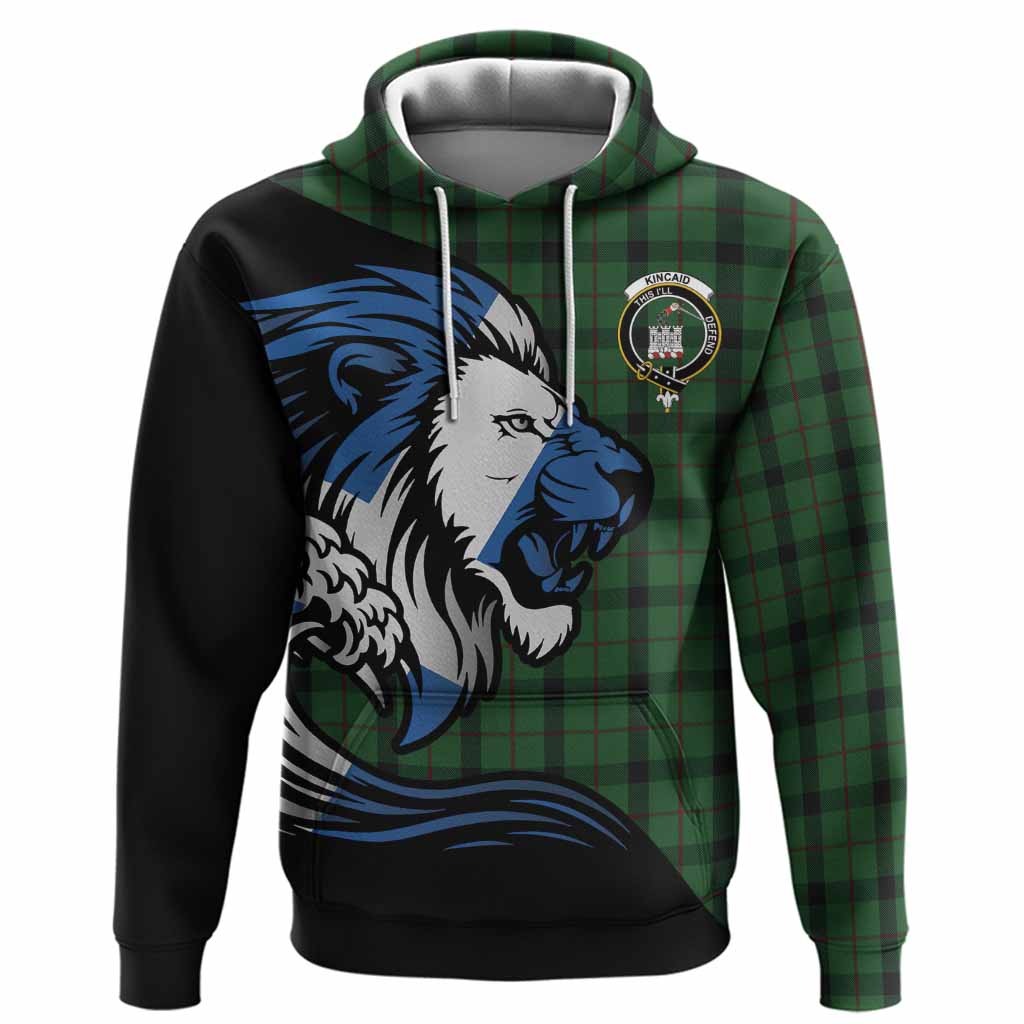 Kincaid Tartan Crest Hoodie Scottish Golden Lions Wave Flow