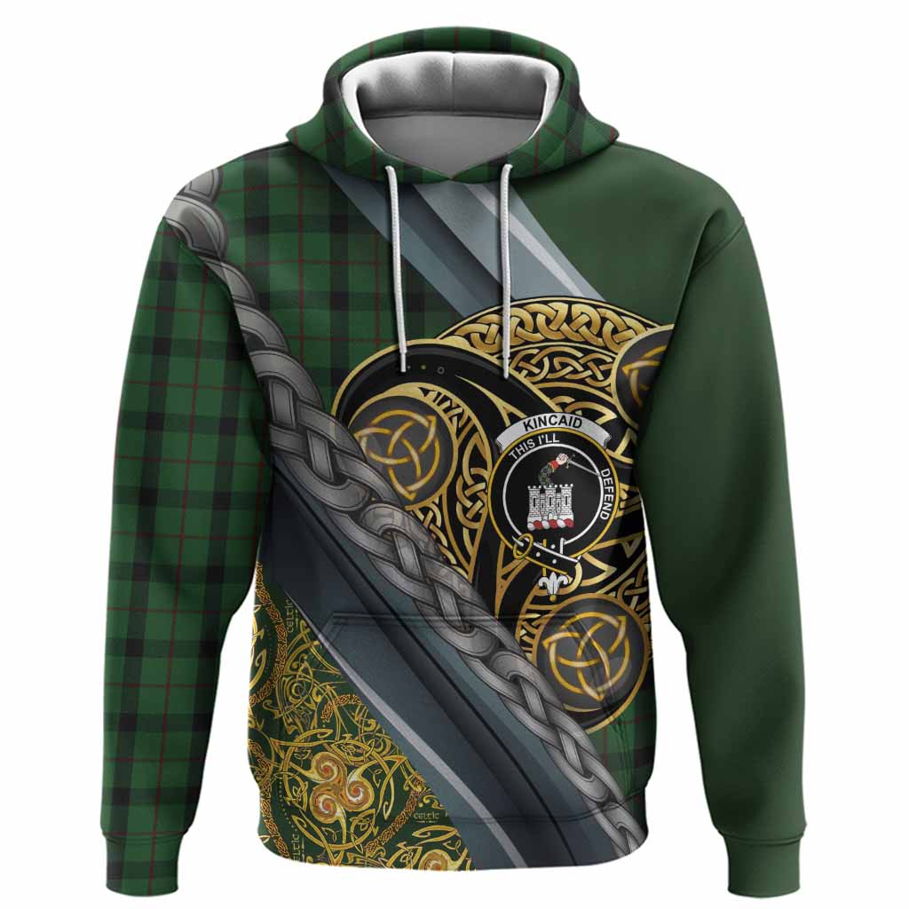 Kincaid Tartan Crest Hoodie Scottish Triskele Celtic