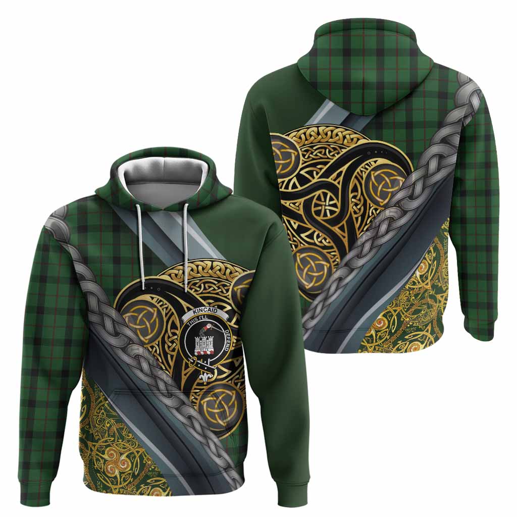 Kincaid Tartan Crest Hoodie Scottish Triskele Celtic