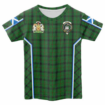Kincaid Tartan Crest Kid T-shirt Scotland Coat of Arm Flag Style - Tartan Vibes Clothing