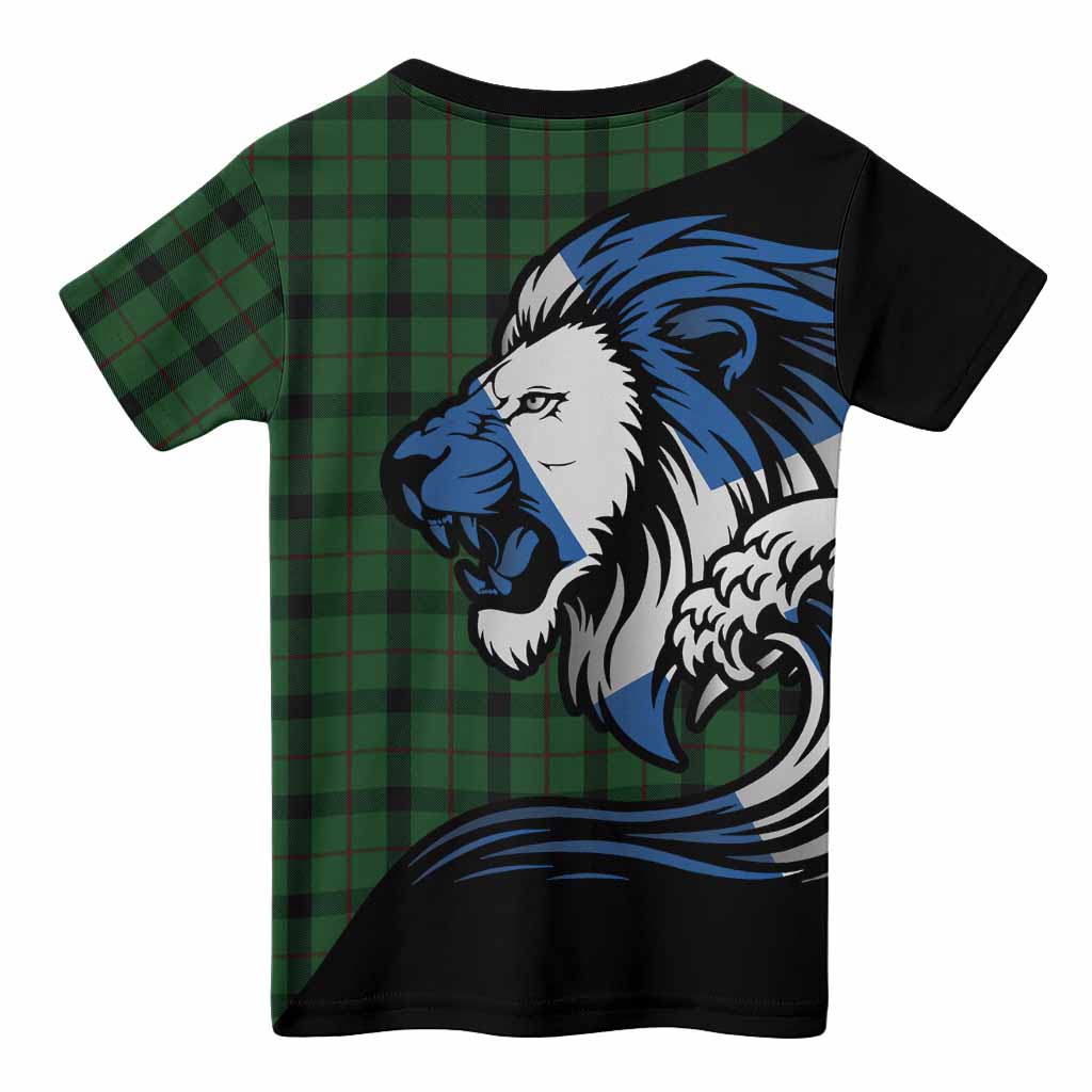 Kincaid Tartan Crest Kid T-shirt Scottish Golden Lions Wave Flow