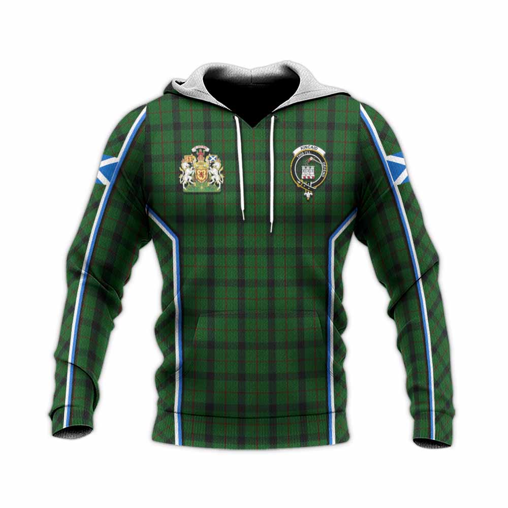 Kincaid Tartan Crest Knitted Hoodie Scotland Coat of Arm Flag Style - Tartan Vibes Clothing