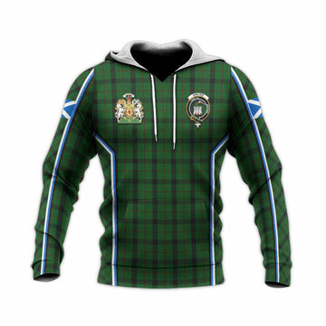 Kincaid Tartan Crest Knitted Hoodie Scotland Coat of Arm Flag Style