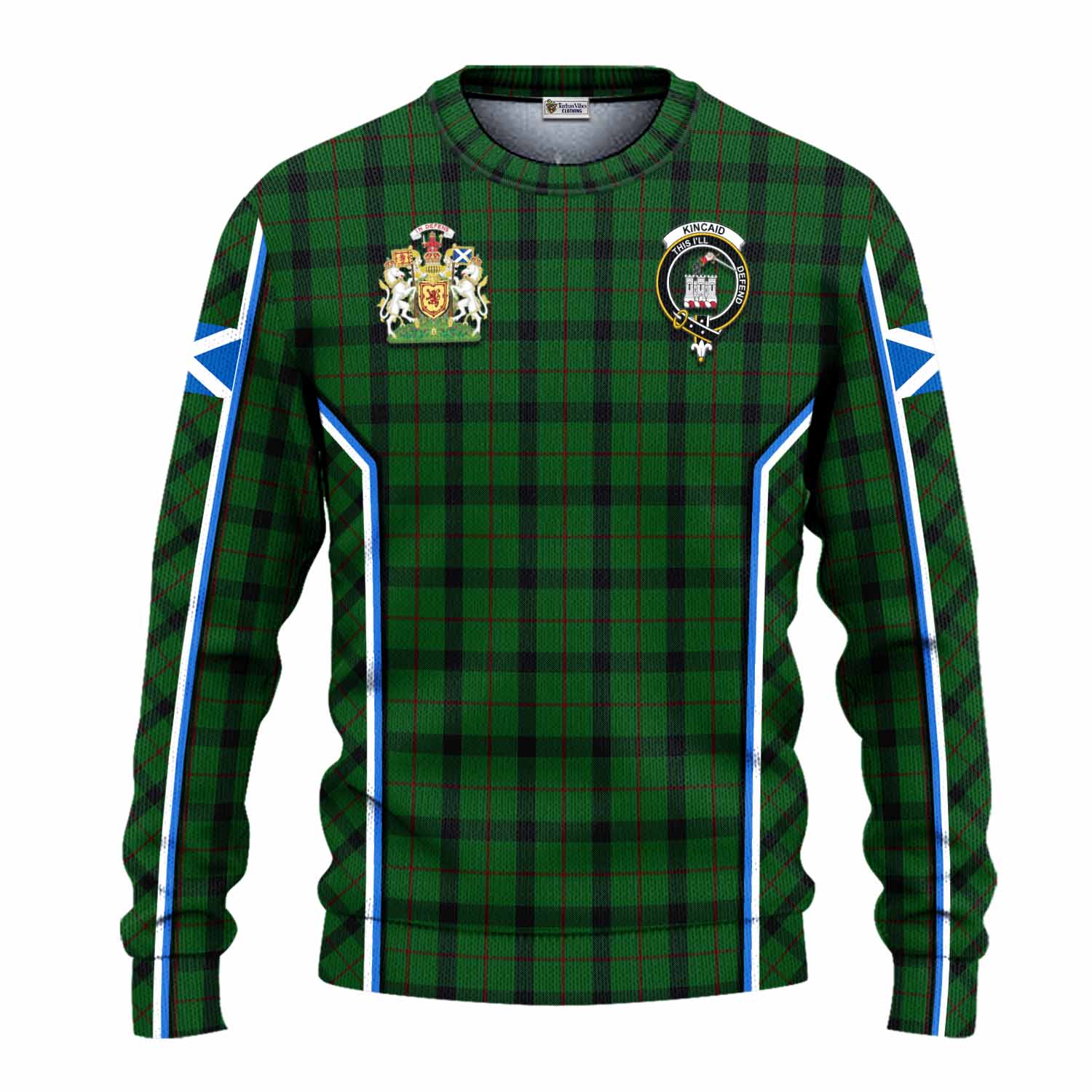 Kincaid Tartan Crest Knitted Sweater Scotland Coat of Arm Flag Style - Tartan Vibes Clothing