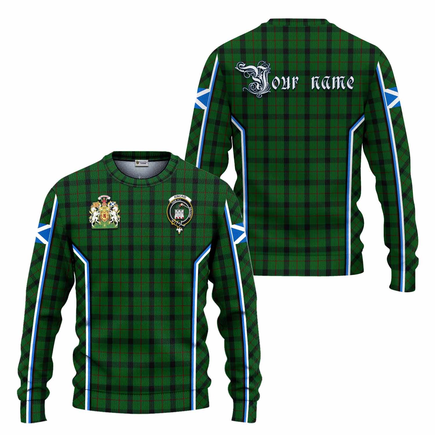 Kincaid Tartan Crest Knitted Sweater Scotland Coat of Arm Flag Style - Tartan Vibes Clothing